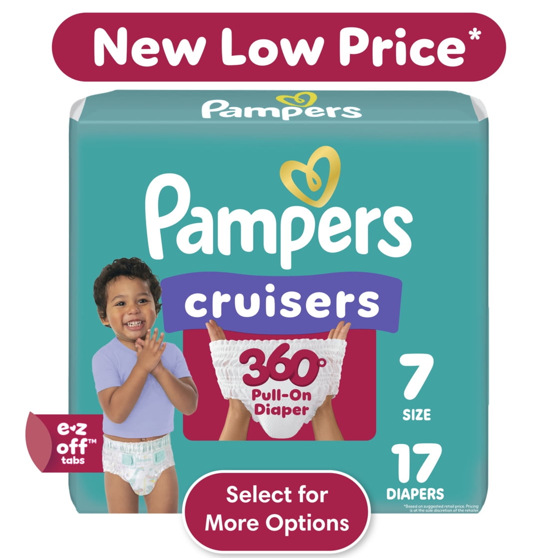 Pampers Cruisers 360 Pull-On Diapers, Babyproof up to 100% leakproof diaper