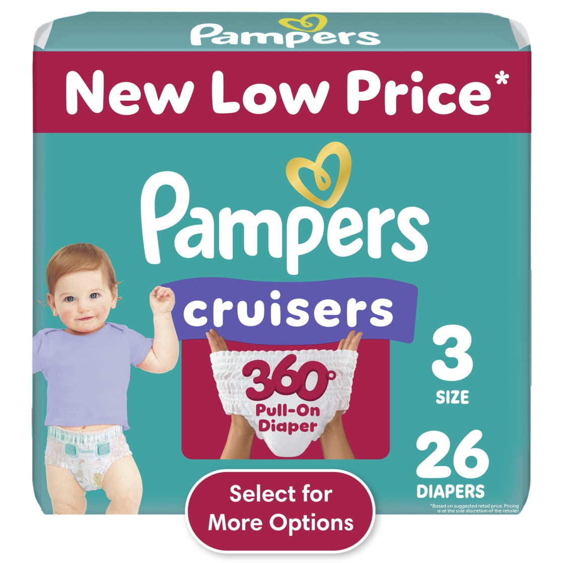 Pampers Cruisers 360 Pull-On Diapers, Babyproof up to 100% leakproof diaper