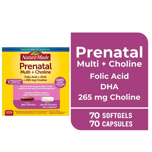 Prenatal vitamin supplement for pregnancy health and baby development
