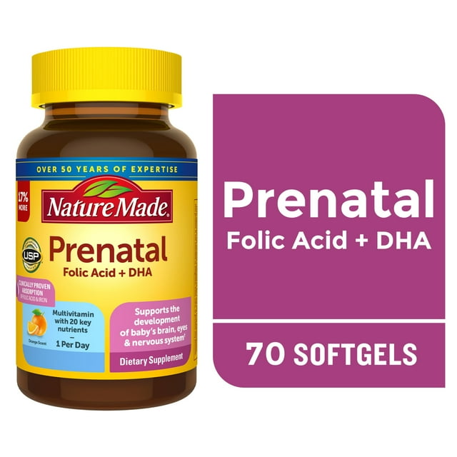 Prenatal vitamin supplement for pregnancy health and baby development