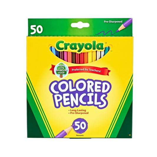 Set of colored pencils for drawing and coloring