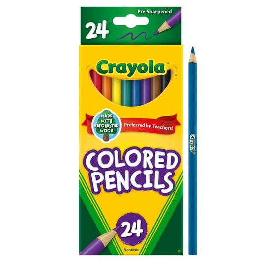 Set of colored pencils for drawing and coloring