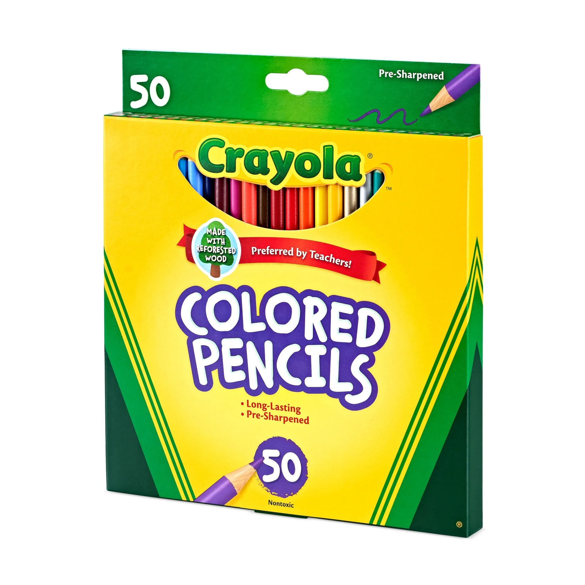 Set of colored pencils for drawing and coloring
