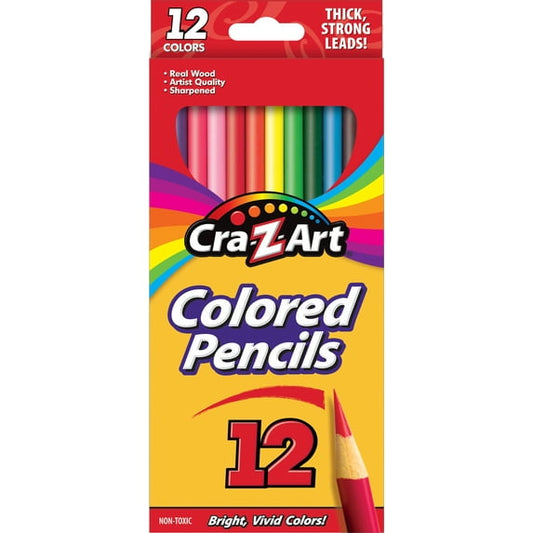 Set of colored pencils for drawing and coloring