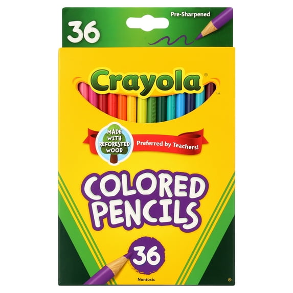 Set of colored pencils for drawing and coloring