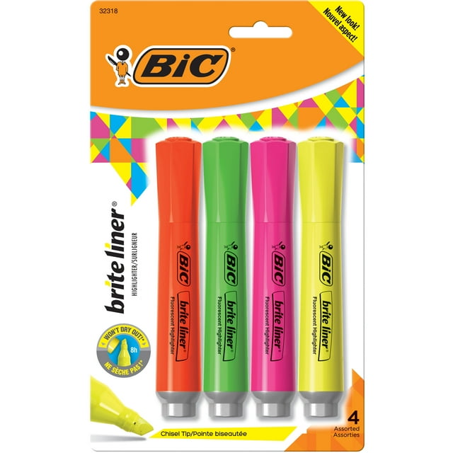 Set of colorful highlighters for marking and emphasizing text