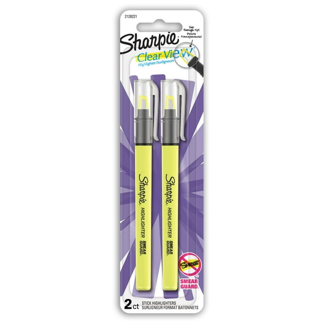 Set of yellow highlighters for marking and emphasizing text
