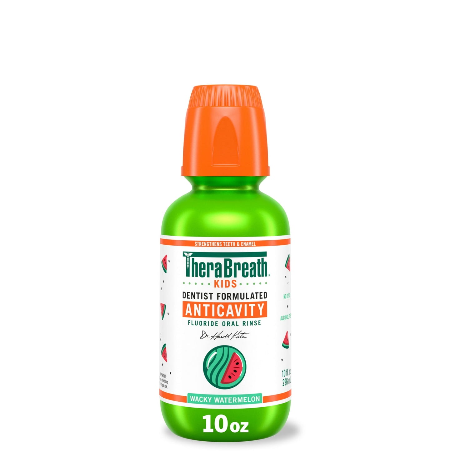TheraBreath Kids Mouthwash with Fluoride, Organic Wacky Watermelon, Anticavity, 10 fl oz