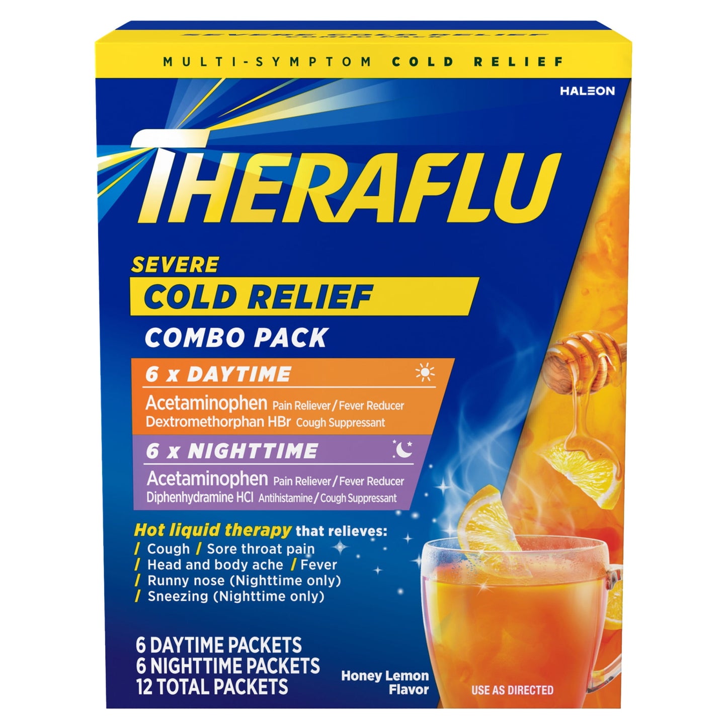 Health and wellness essentials – gentle relief product made to support comfort and wellness during flu, cold, cough or fever displayed with text