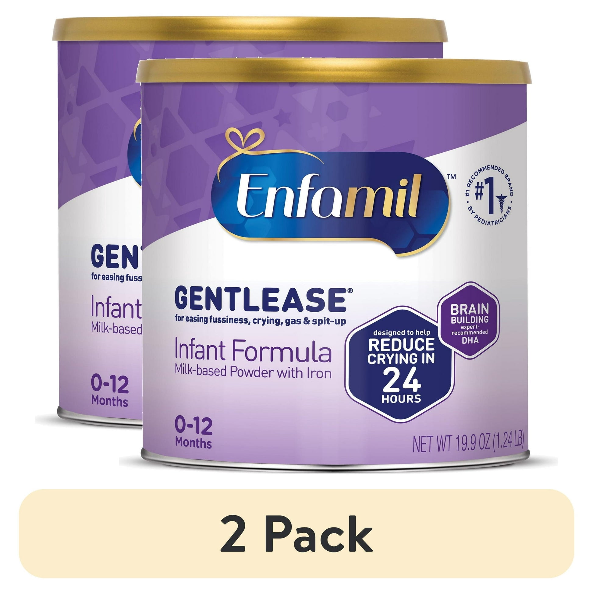 Two cans of Infant Formula on a white background