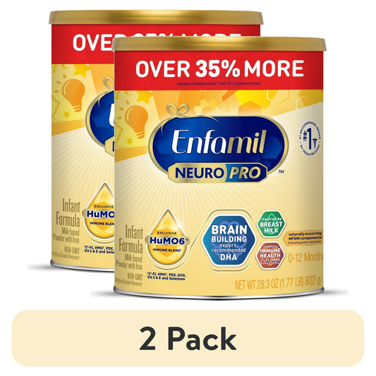 Two cans of infant formula with a '2 Pack' label on a white background.