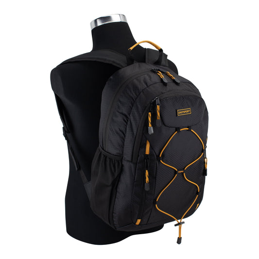Versatile dual-carry backpack with adjustable shoulder straps and top handles for multiple carrying options.