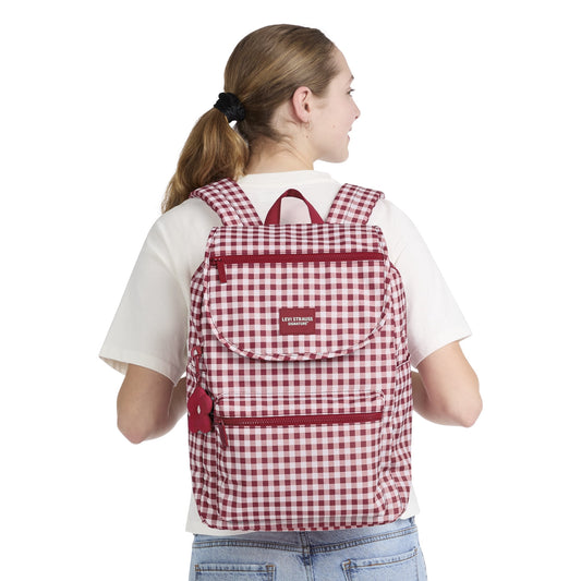 Women's top loader backpack featuring a roomy main compartment for laptops, books, and daily essentials.