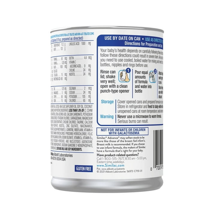 Similac Advance Concentrated Liquid Baby Formula With Iron, Has DHA & Lutein, 13-fl-oz Can