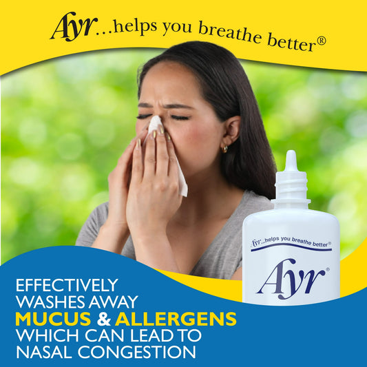 Image shows a woman with a gentle relief product for flue, cold, fever and cough and text below