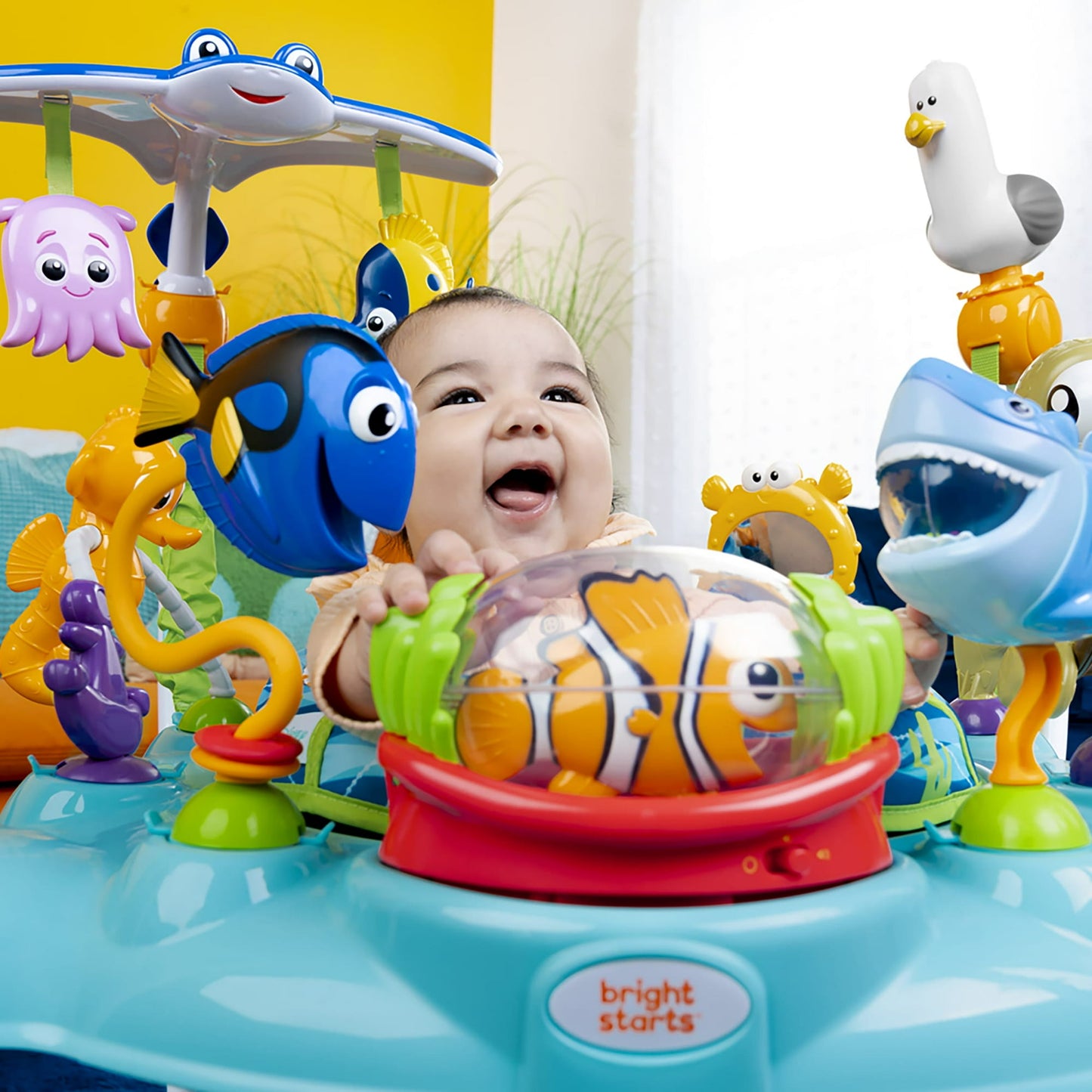 Image displaying a Baby activity jumper with a baby inside