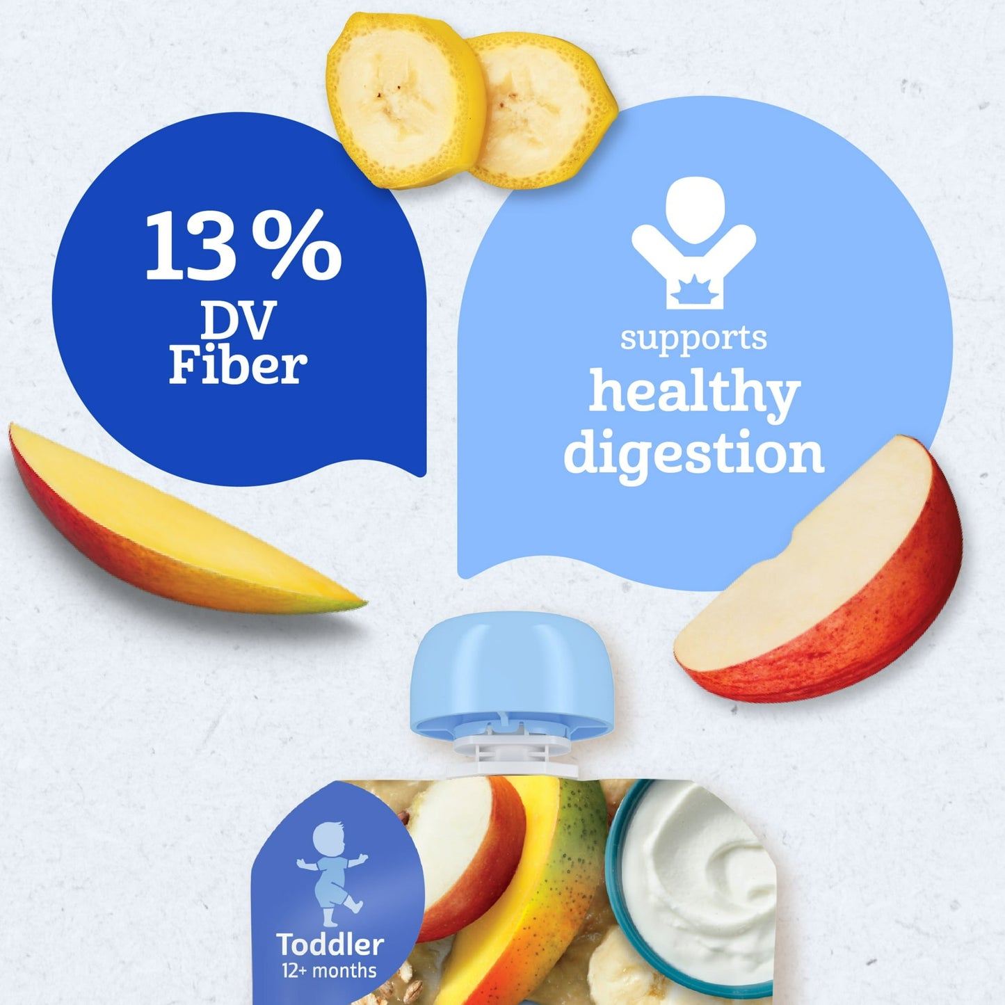 Gerber Toddler Food, Mango Banana Apple, Fruit Puree, Yogurt & Whole Grains Pouches 3.5 oz