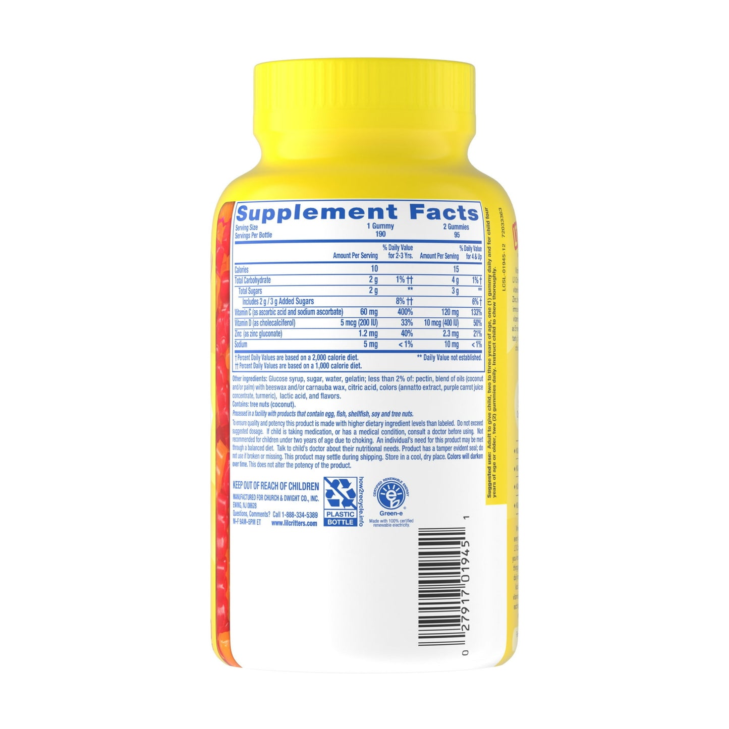 Image showing text about ingredients and details of a Daily wellness supplement product for kids