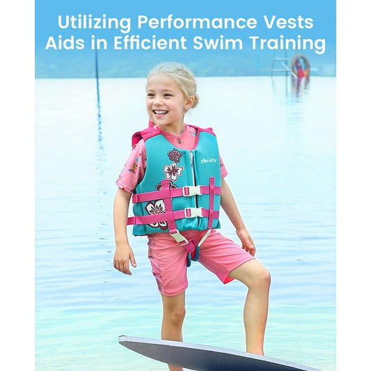 Zeraty Kids UV Resistant Sun Protection UV50 Adjustable Safety Strap Life Jacket, Pink