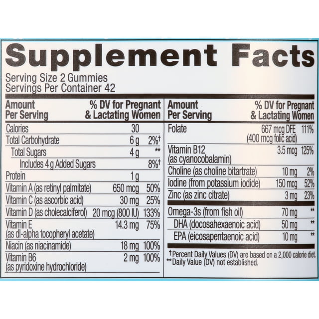 OLLY Prenatal Multivitamin Gummy for Women, Folic Acid, Vitamin D, Omega 3 DHA, 84 Ct