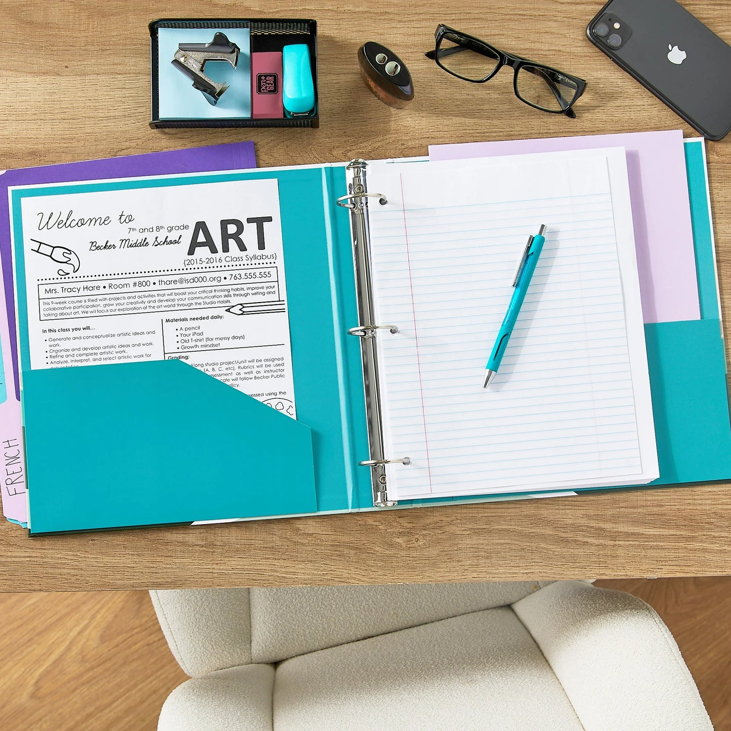 Pen+Gear Fashion 1.5" Round-Ring Binder, Mountain Landscape