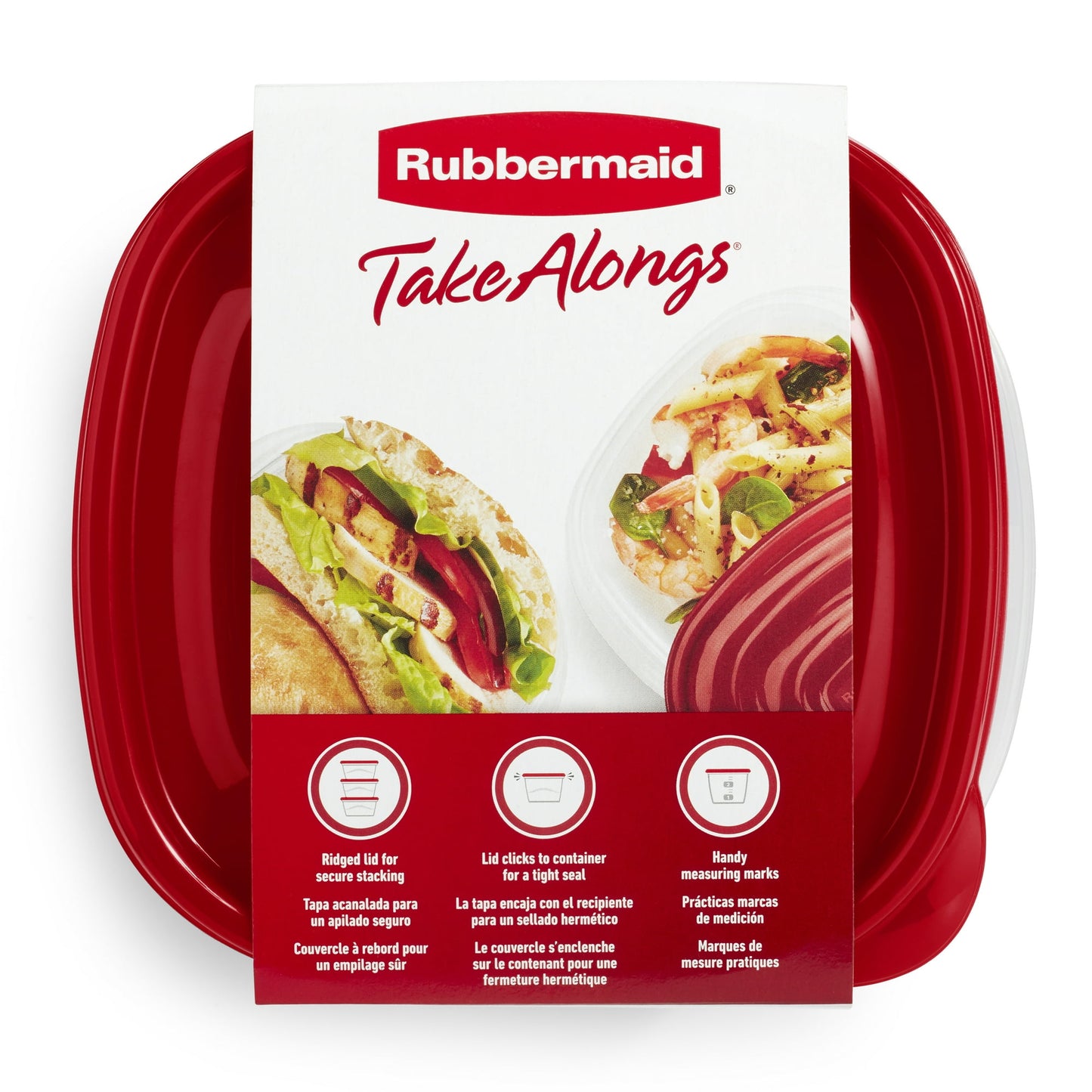 Rubbermaid TakeAlongs Food Storage Containers, Red