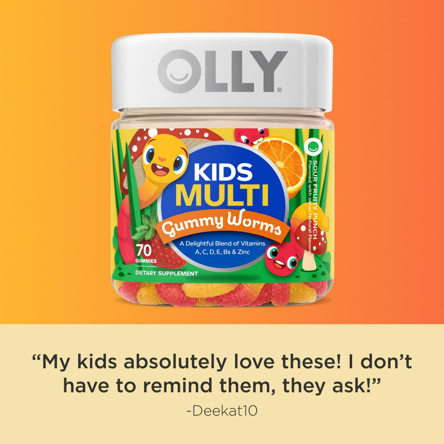 Image showing text about a Daily wellness supplement product for kids
