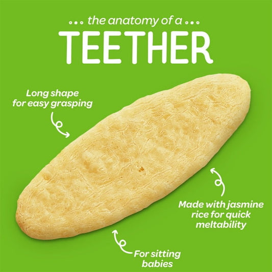 Happy Baby Organics Teethers, Sweet Potato & Banana Organic Gluten Free Gentle Teething Wafers, Box of 12-2packs (24 wafers)