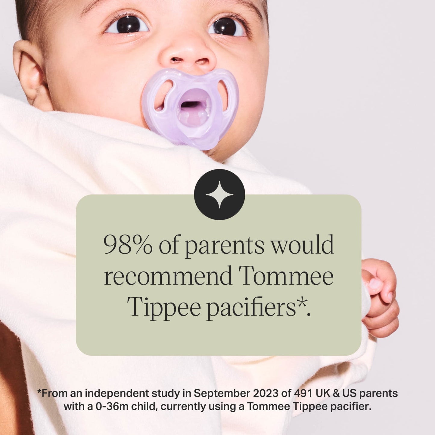 Tommee Tippee Ultra-light Pacifiers, 6-18 months, 2 pack of one piece silicone, BPA free pacifiers