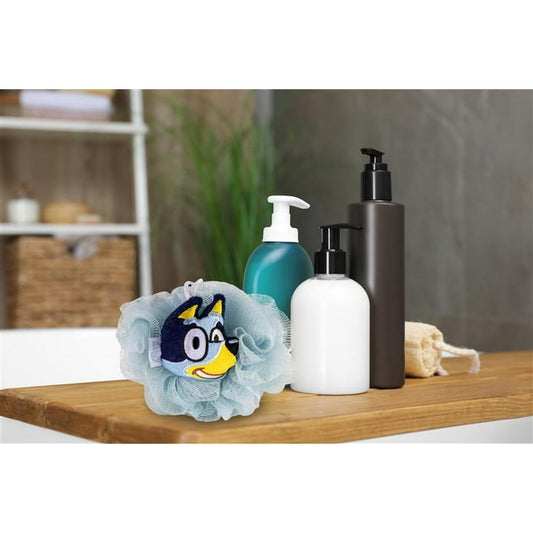 Bluey 3D Loofah, Kids, 5",Polyester, Blue, BBC Studios