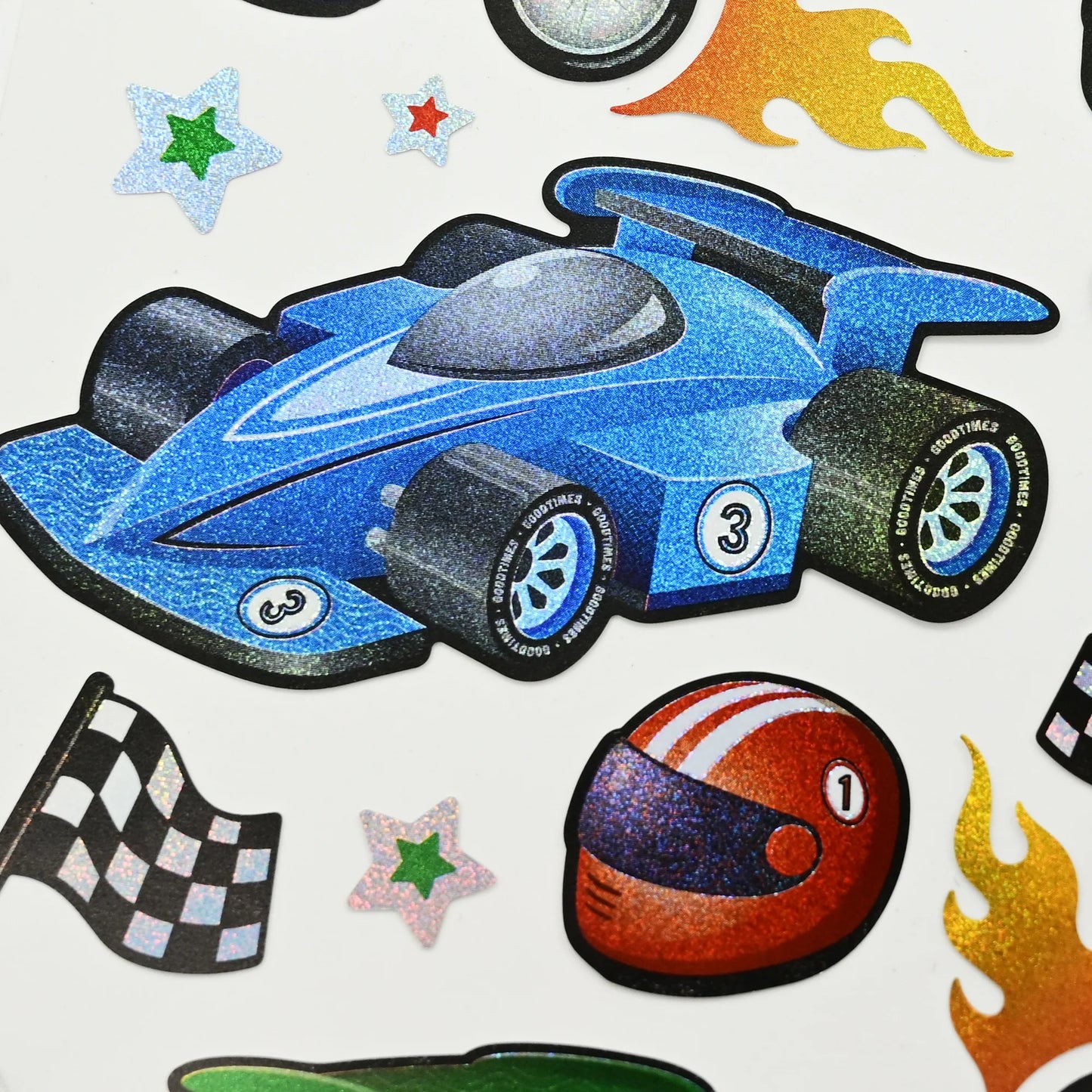 Hello Hobby Multicolor Race Car Themed Stickers, 22 Count