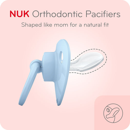 NUK Orthodontic Infant Toddler Pacifiers, 6-18 Months, Neutral, Unisex, 3 Pack