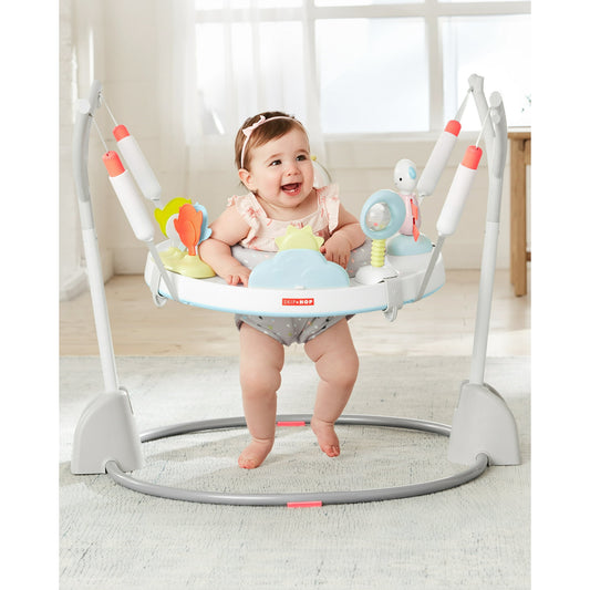 Image displaying a baby in a baby activity jumper