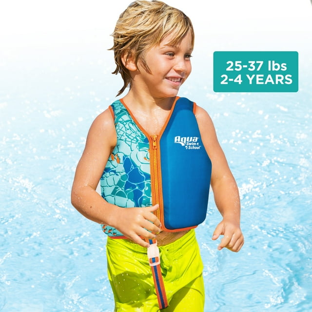 Swim Training Vest, Medium/Large, Ages 4-6 Years, Blue Shark