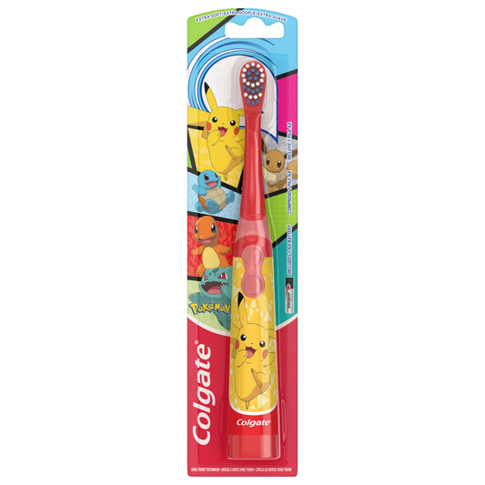 children's toothbrush with Pikachu design in colorful packaging