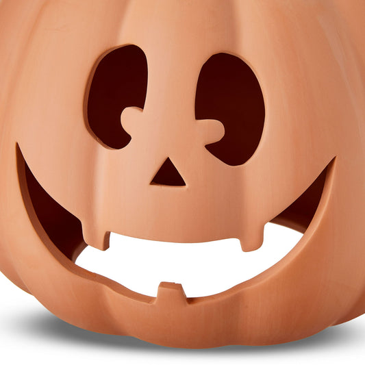 Clay Jack-o-Lantern Tabletop Fall Halloween Decor, Brown, by Way To Celebrate