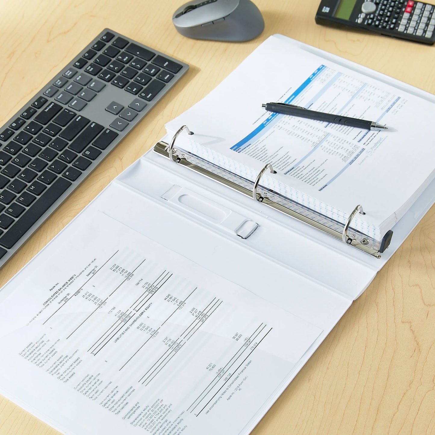 Pen+Gear Heavy Duty View 3" D-Ring Binder, White