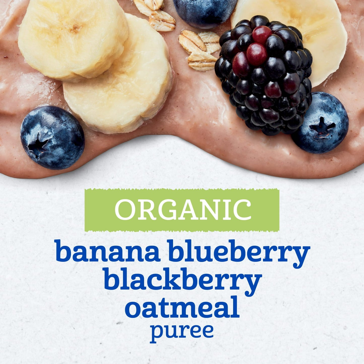 Gerber Stage 2 Baby Food, Organic Banana Blueberry Blackberry Oatmeal, Baby Puree