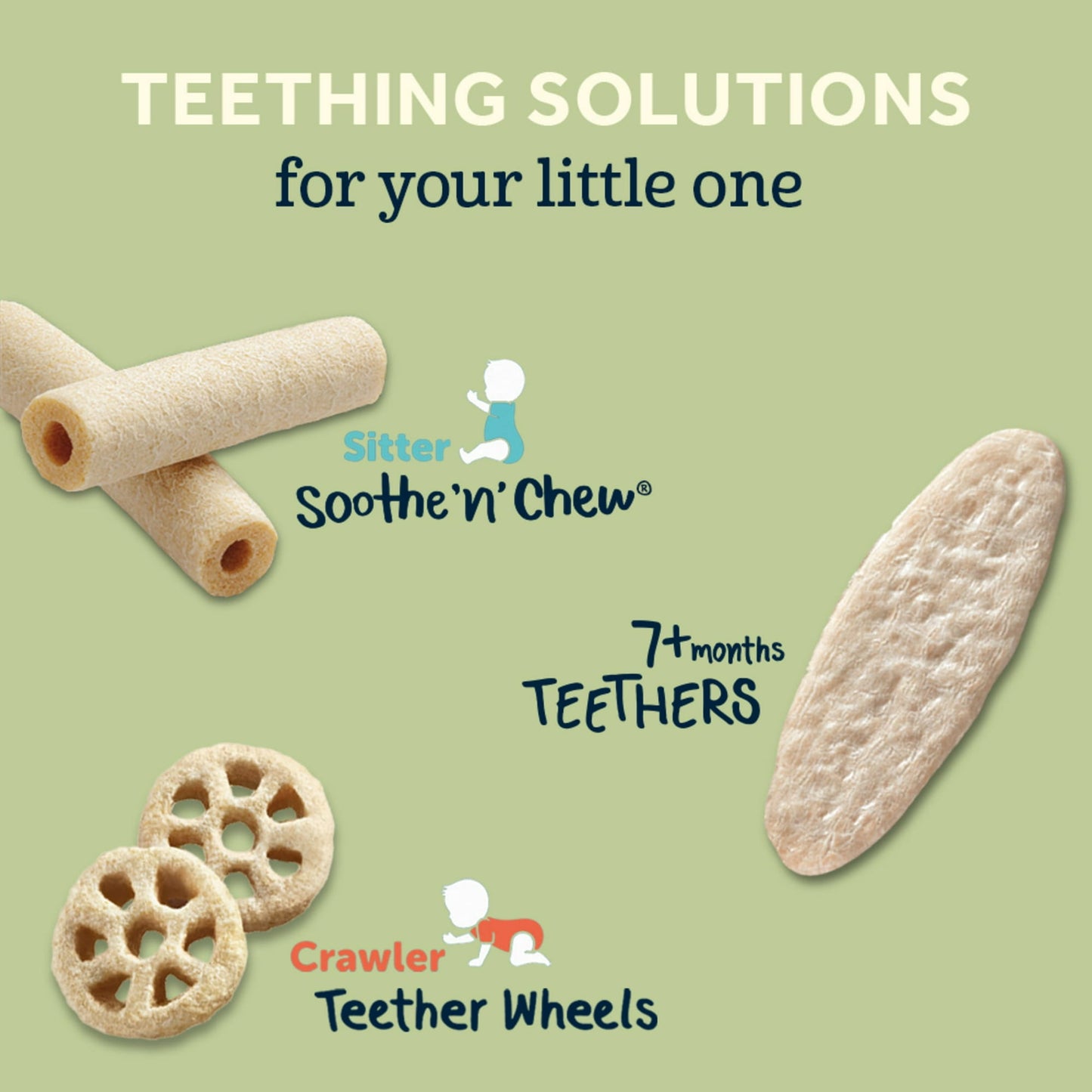 Gerber Stage 3 Teether Wheels Baby Food, Banana Cream, 1.48 oz Canister
