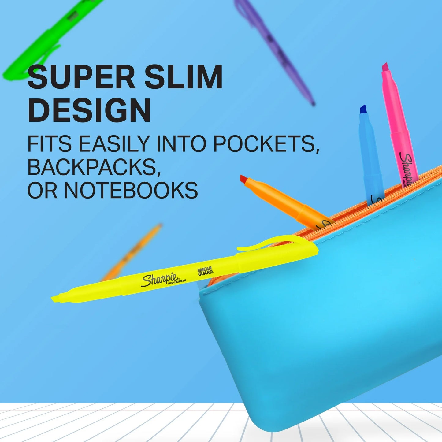 Sharpie Pocket Style Highlighters, Chisel Tip, Assorted, 4 Pack