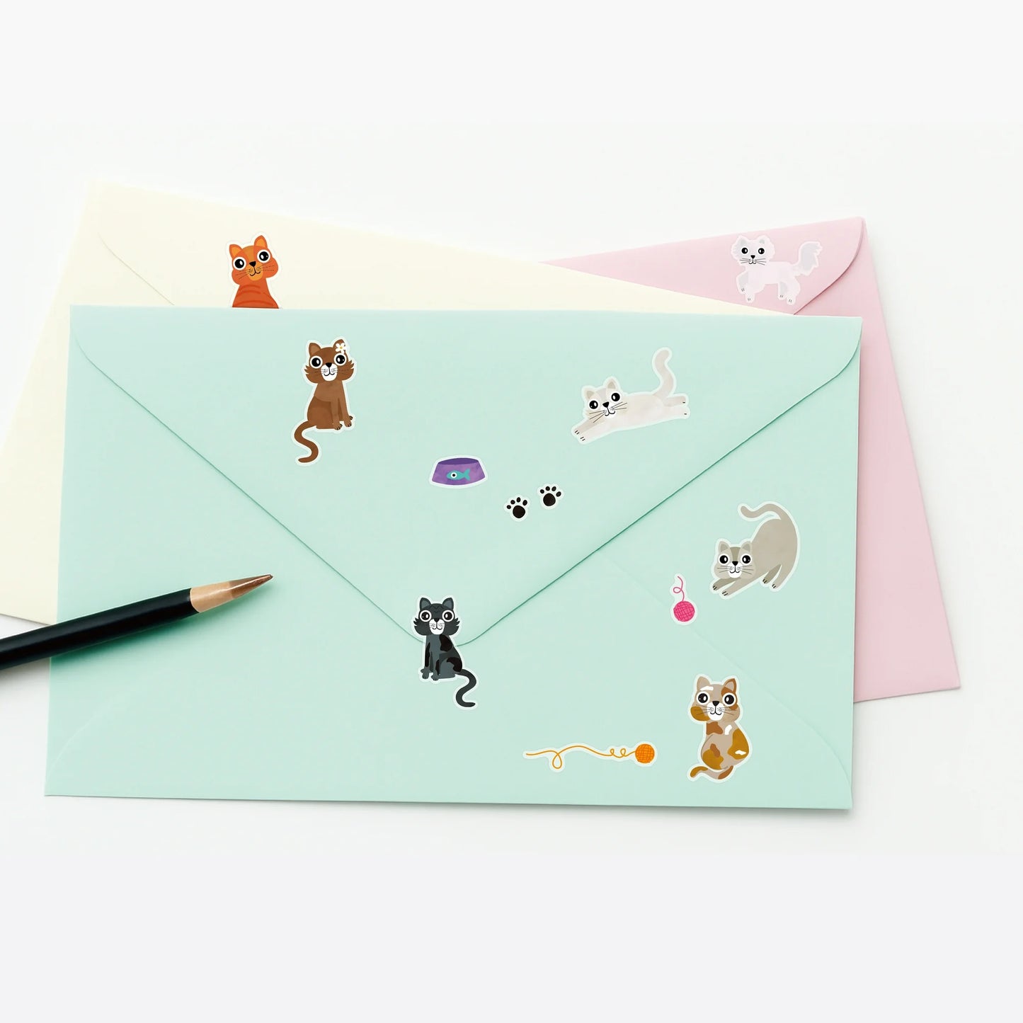 Hello Hobby Multicolor Cats Themed Stickers, 27 Count