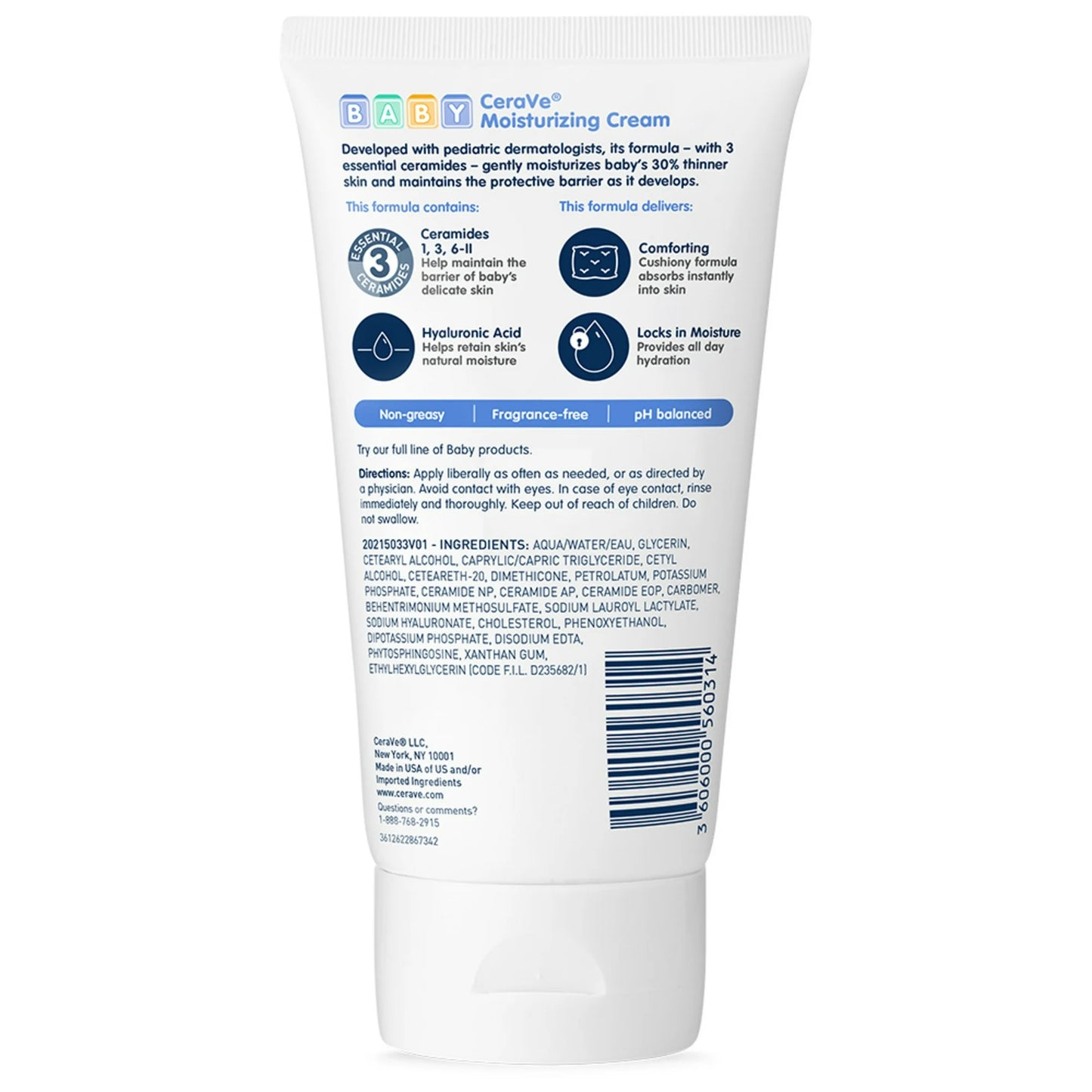 CeraVe Baby Body Gentle Moisturizing Body Cream Fragrance-Free - 5oz