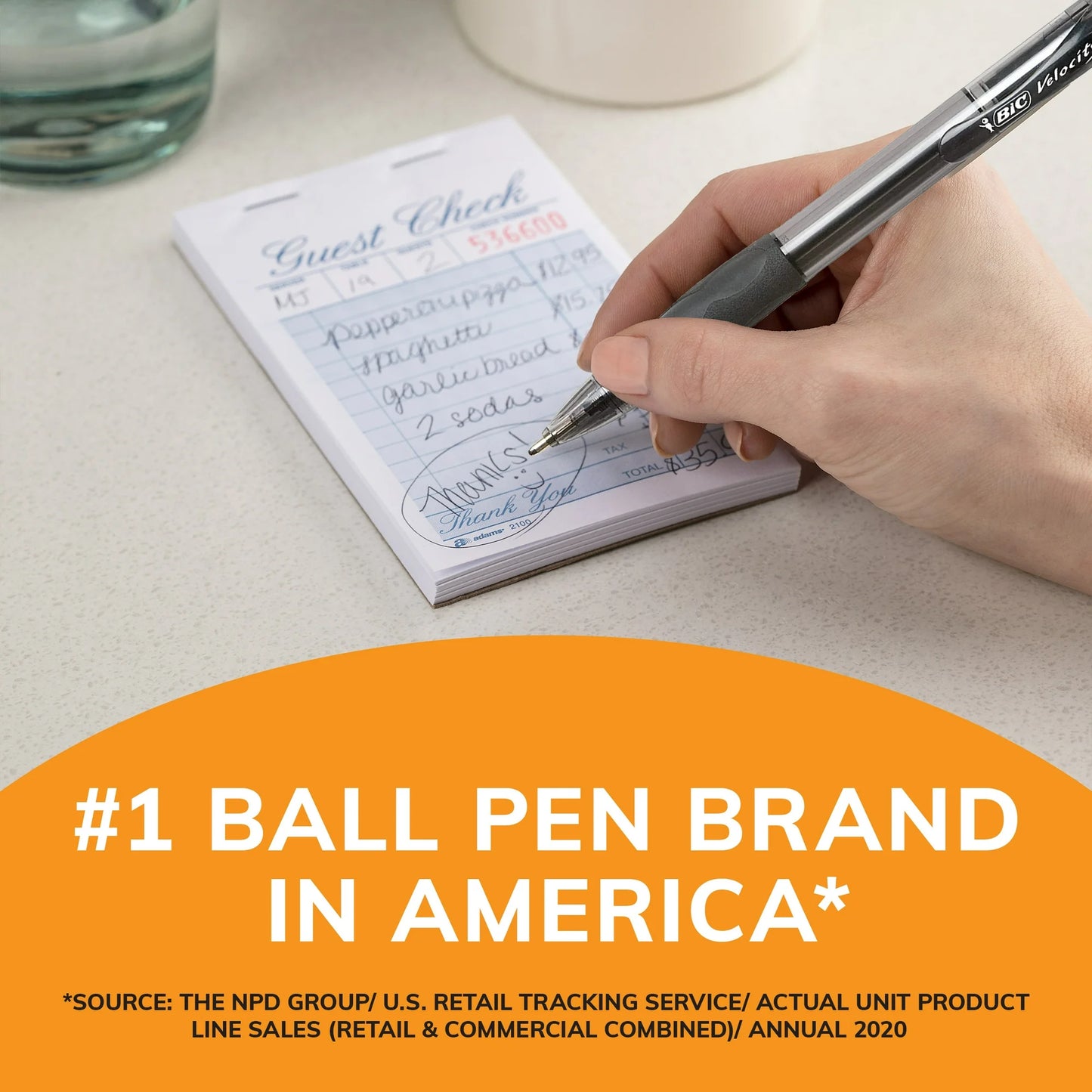 BIC Velocity Bold Rectractable Ball Point Pen, Blue, 4 Count