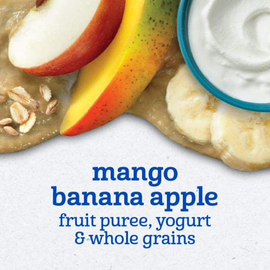 Gerber Toddler Food, Mango Banana Apple, Fruit Puree, Yogurt & Whole Grains Pouches  3.5 oz