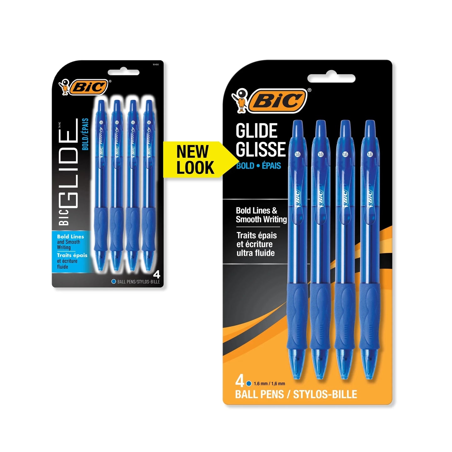 BIC Velocity Bold Rectractable Ball Point Pen, Blue, 4 Count