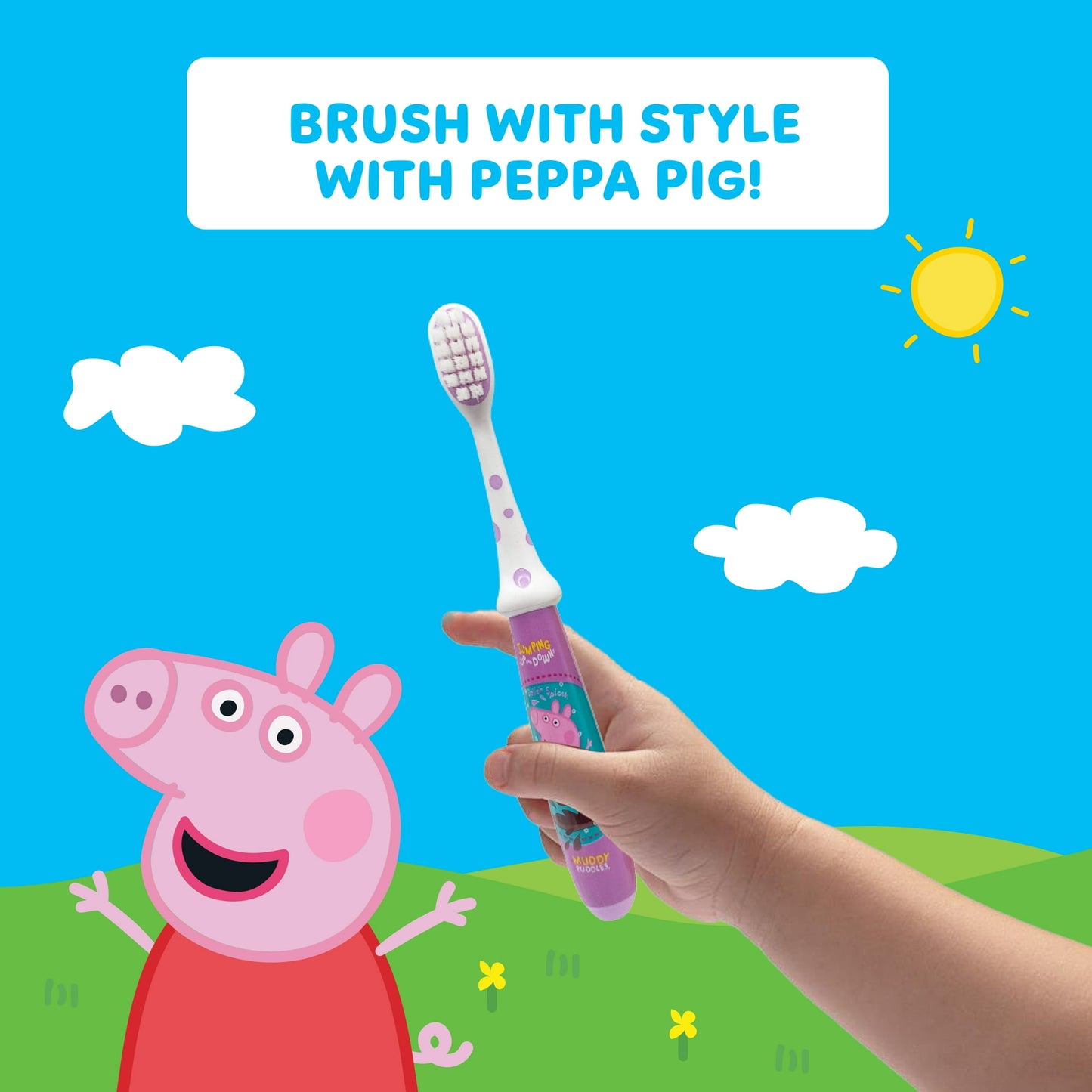 Equate Kids Peppa Pig Manual Toothbrush, Soft Bristles (2 Pack)