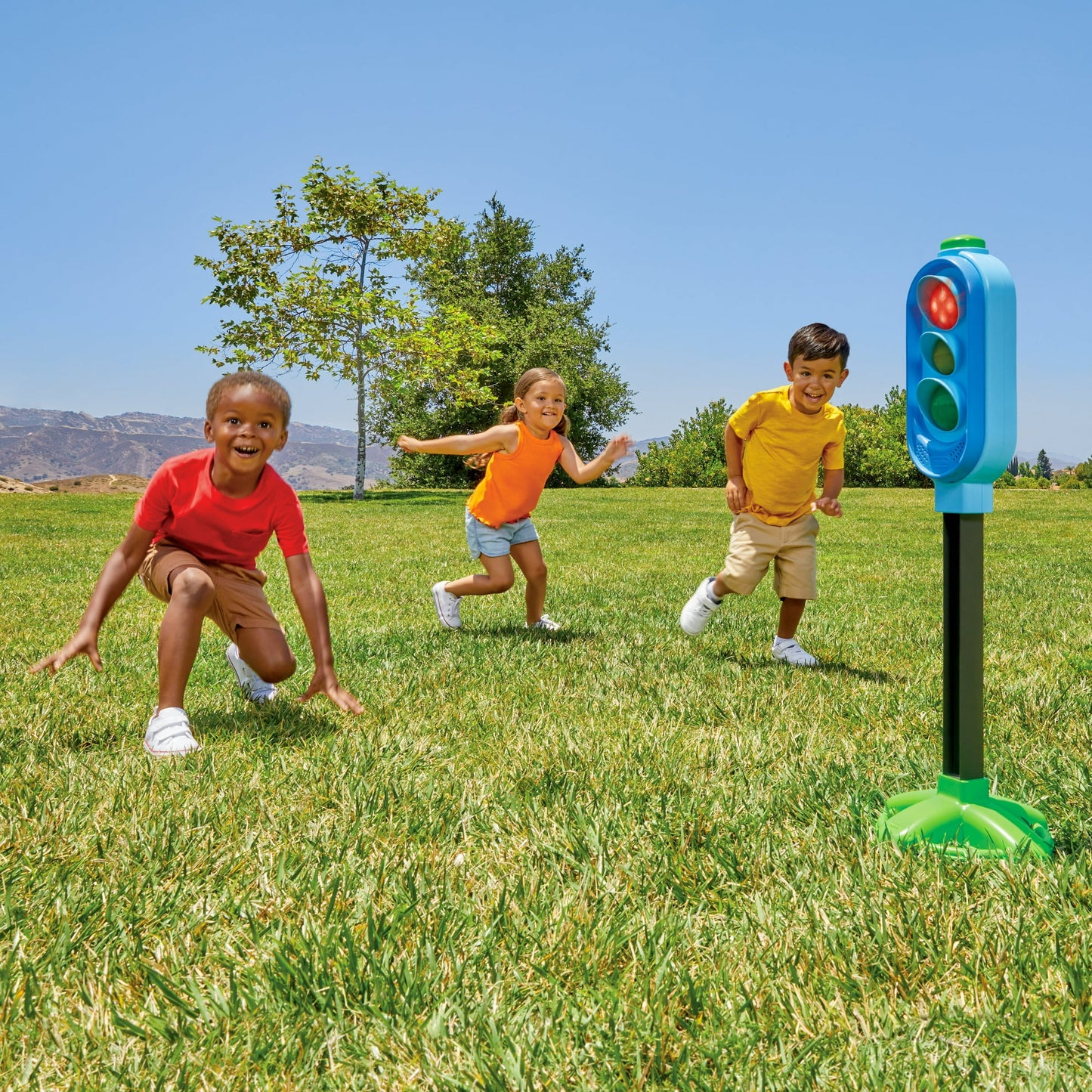 Colorful kids outdoor play equipment for active backyard fun and physical play for toddlers and young children.