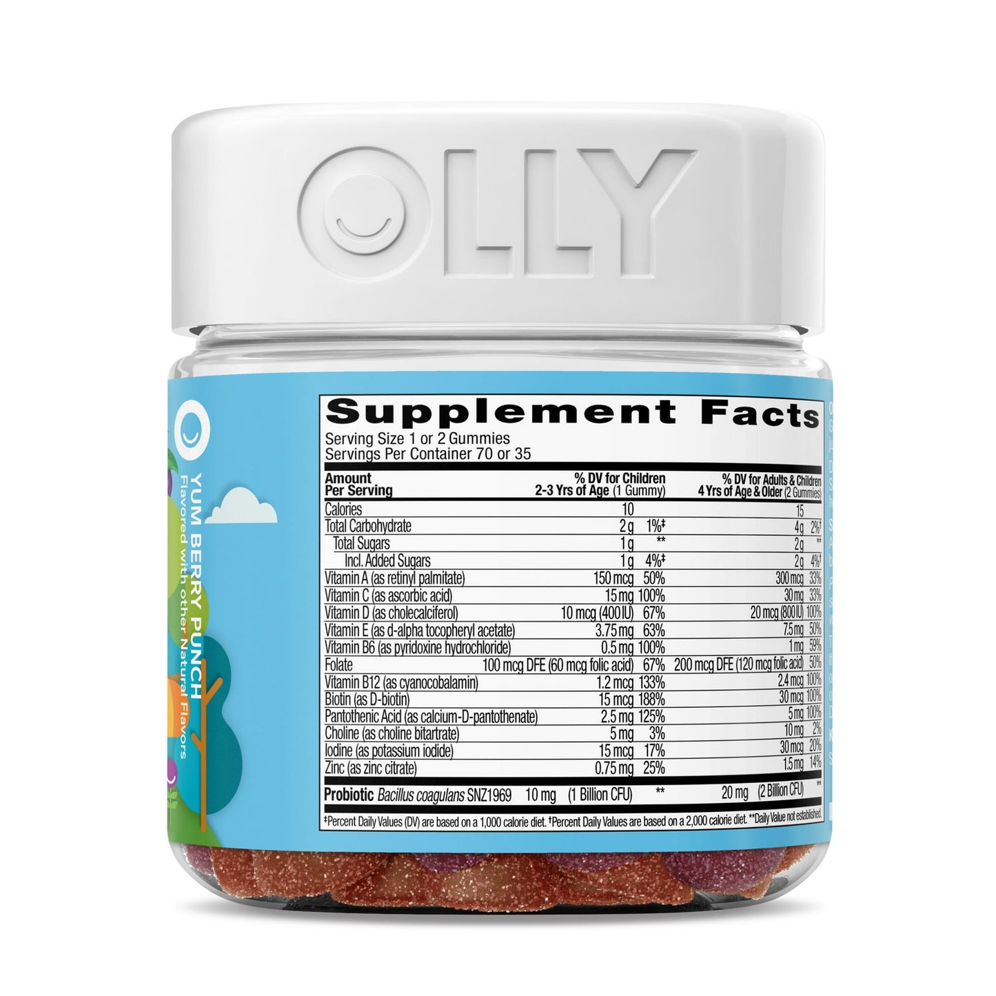 Image showing text about ingredients and details of a Daily wellness supplement product for kids
