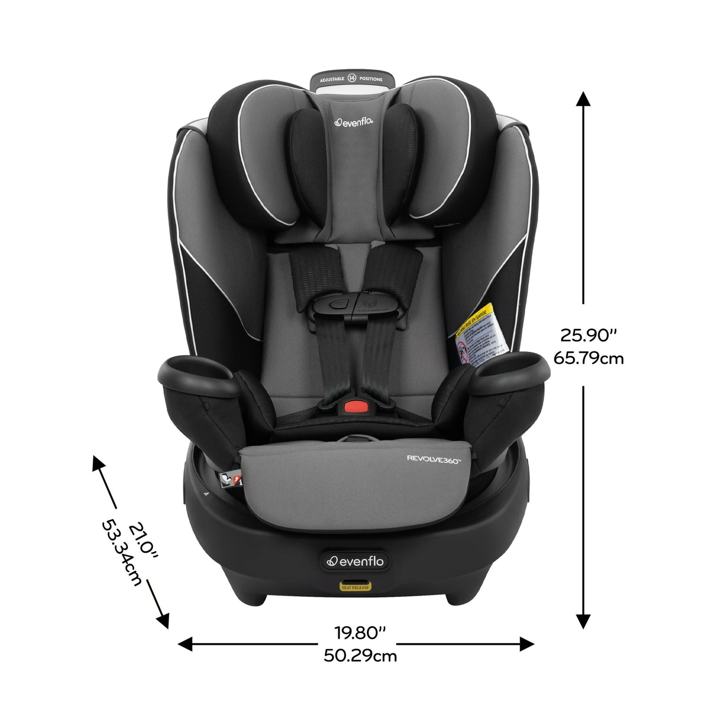 Evenflo Revolve360 Rotational All-In-One Convertible Car Seat, Amherst Gray
