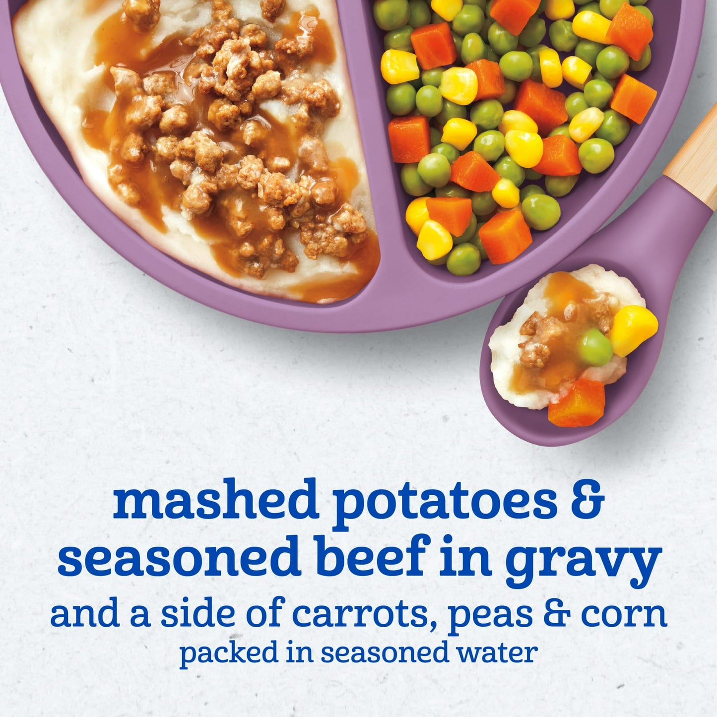 Gerber Toddler Food, Mashed Potatoes & Seasoned Beef in Gravy with Vegetables Entree, 6.6 oz